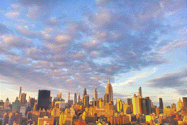 Dithered New York City Skyline silhouette