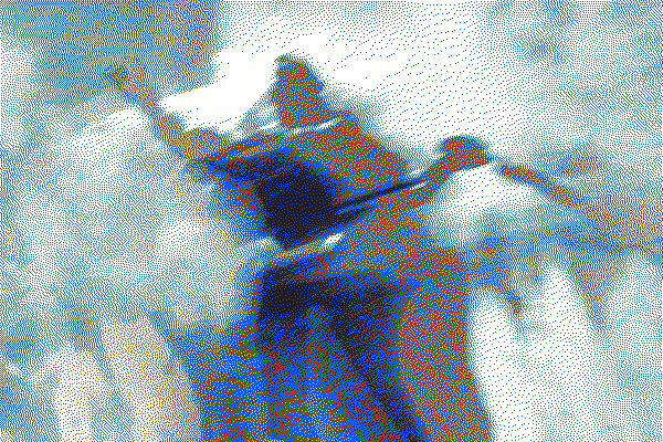A dancer in motion under a bright sky, by Olya Oleinic